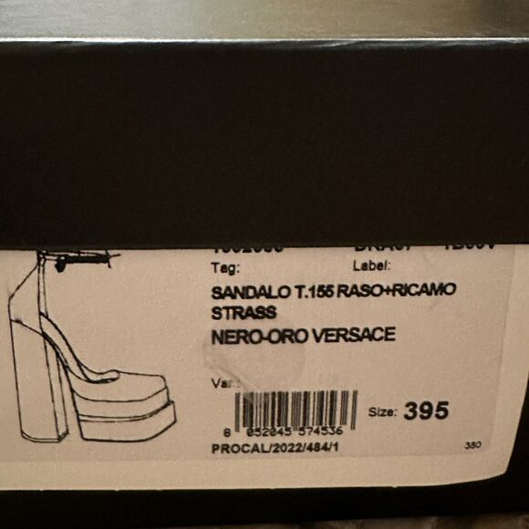 Versace Aevitas Platform Pumps EU 39.5/ US 9.5 Black Satin Crystal NIB $1,575 - Picture 15 of 16